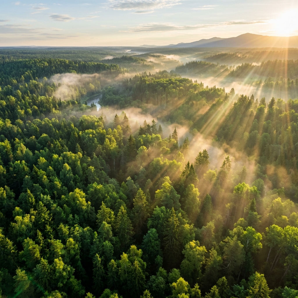 Brunei's lush tropical rainforest canopy from above